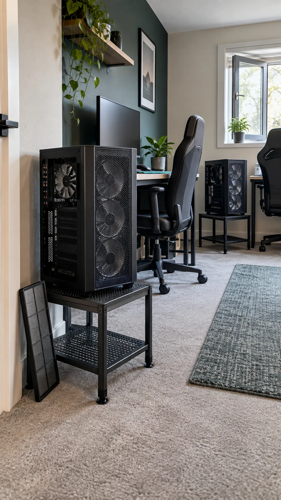 Protect airflow around both computers for a practical double gaming setup