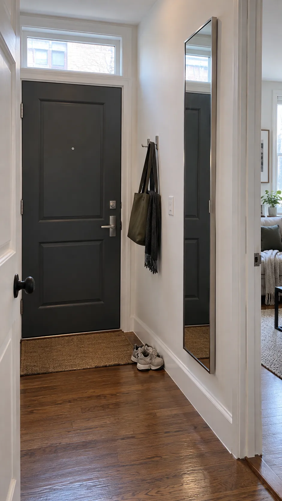Slim Rectangle Beside the Front Door in a practical home entryway