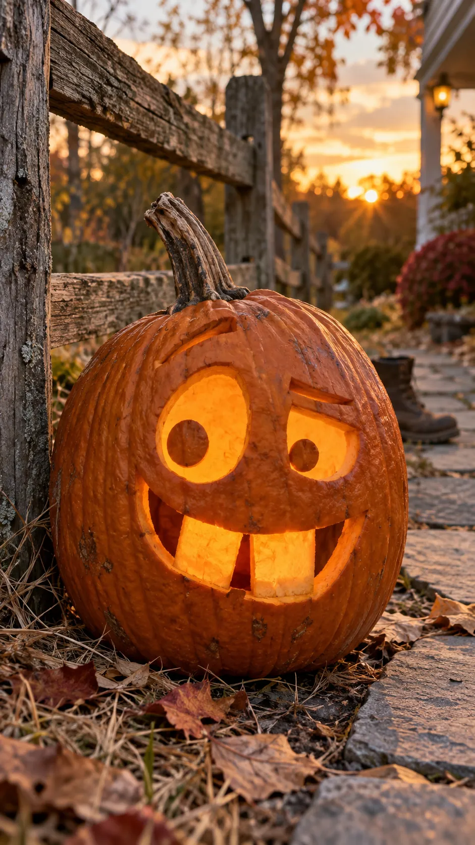 Goofy Buck Teeth jack o lantern idea on a Halloween pumpkin