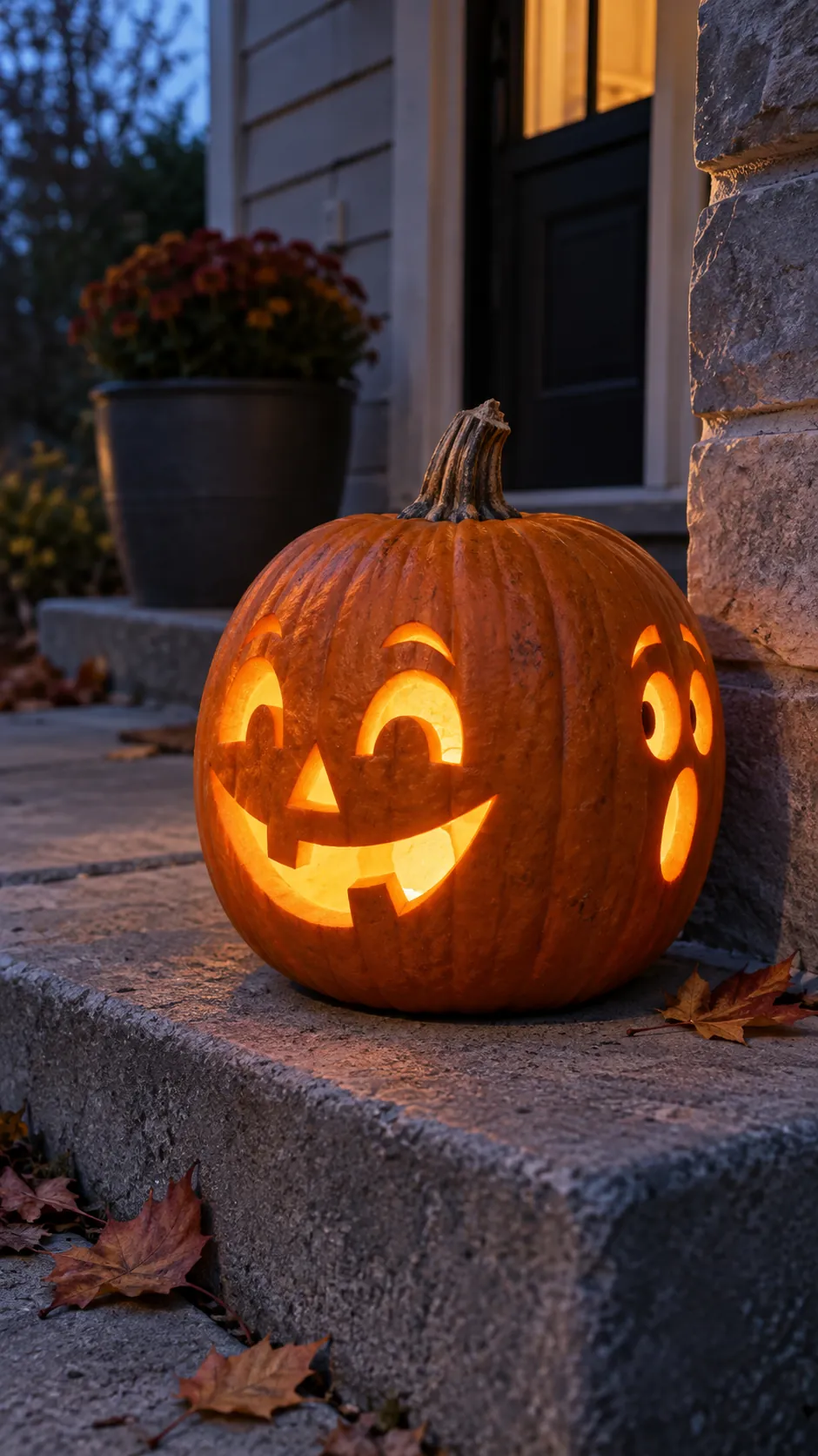 Lantern With A Hidden Second Face jack o lantern idea on a Halloween pumpkin