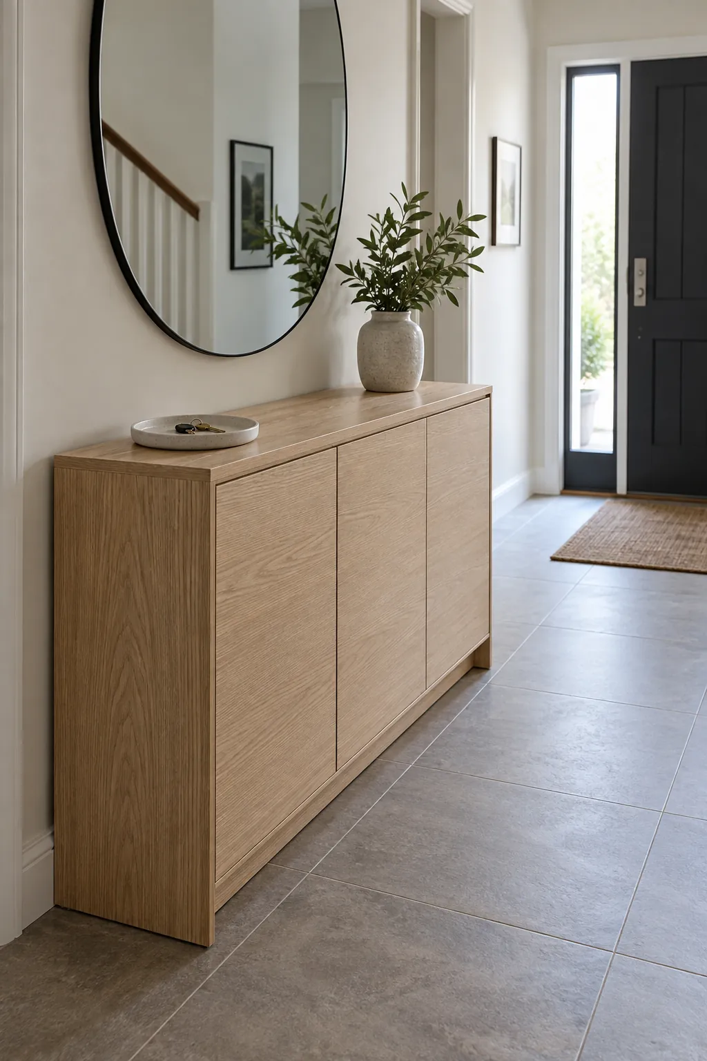 Closed Cabinet for Shoe Storage in a real home entrance