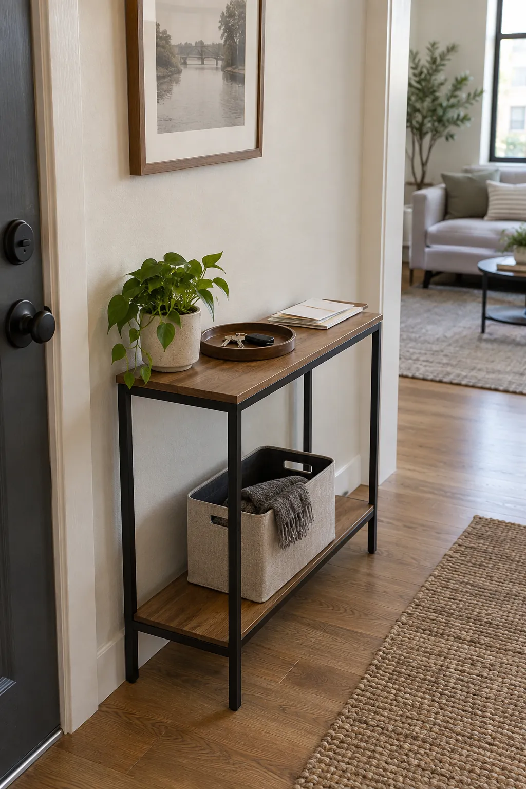 Two Tier Table for Sorted Arrivals in a real home entrance