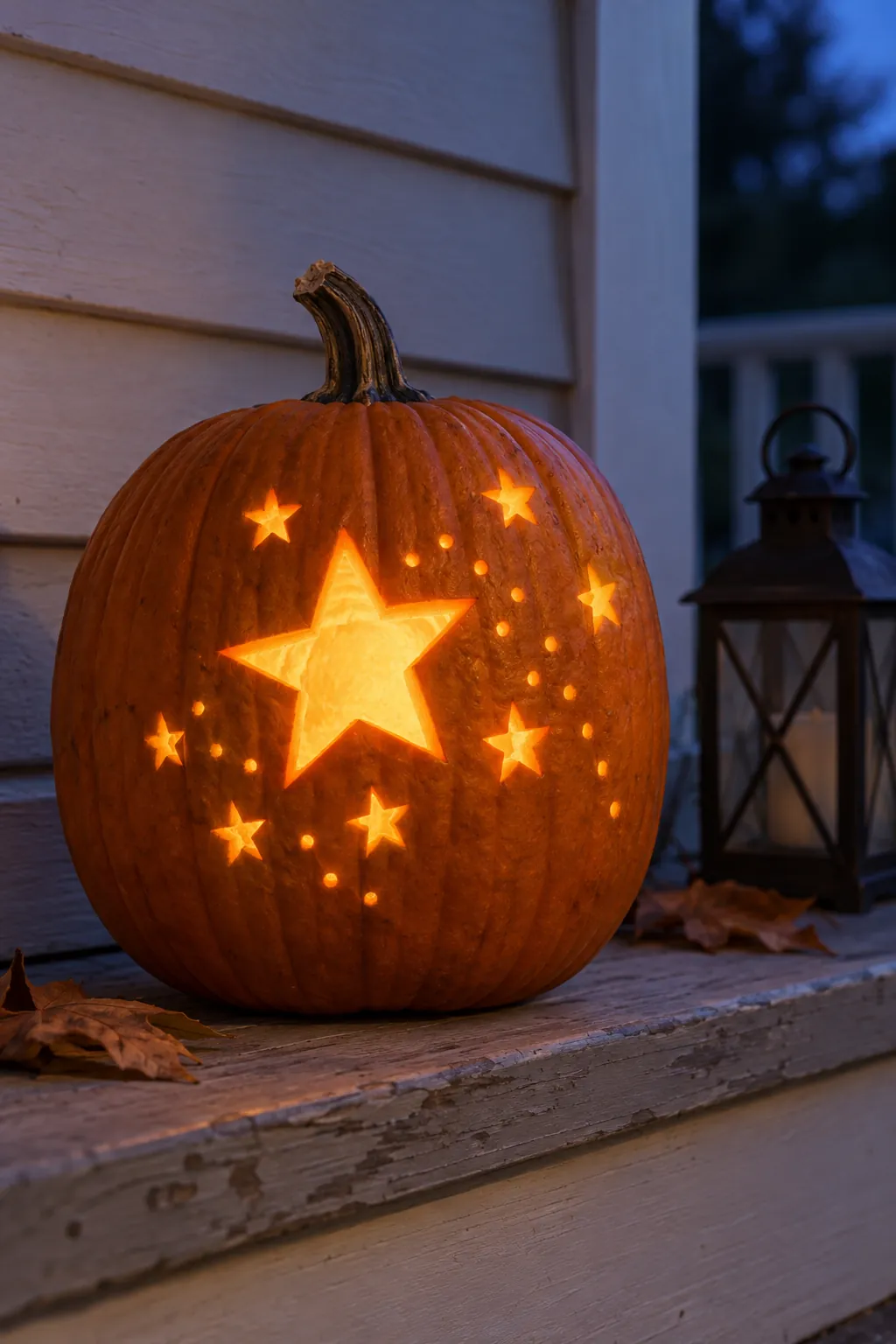 Twinkling Star Cluster cute pumpkin carving idea