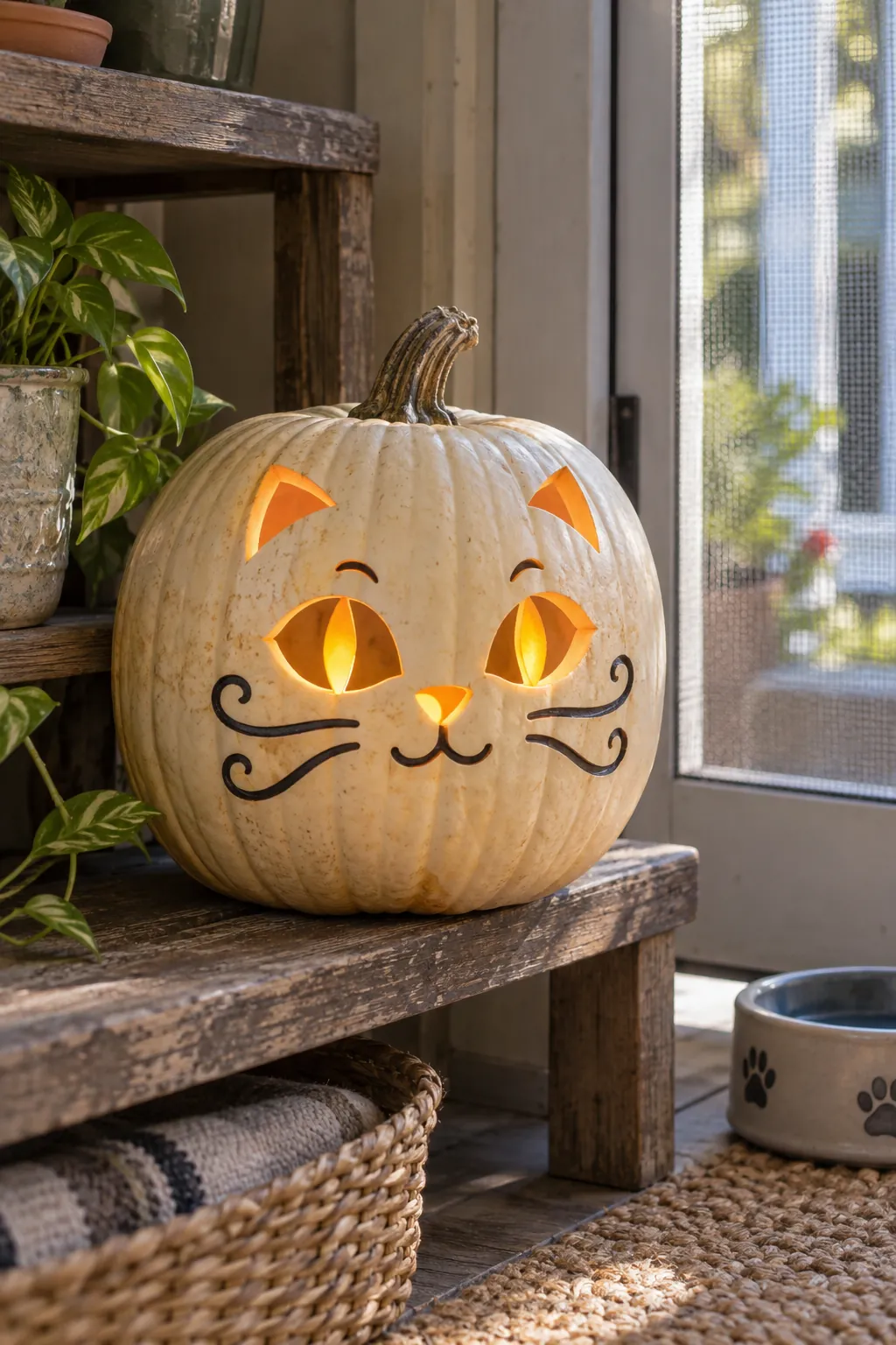Kitten With Curved Whiskers cute pumpkin carving idea