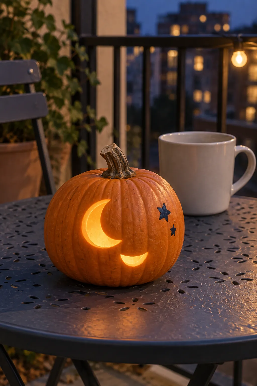 Mini Moon Smile cute pumpkin carving idea