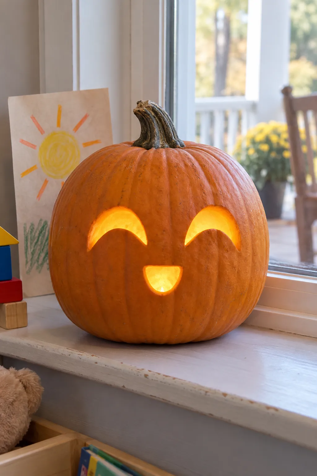 Happy Emoji Expression cute pumpkin carving idea