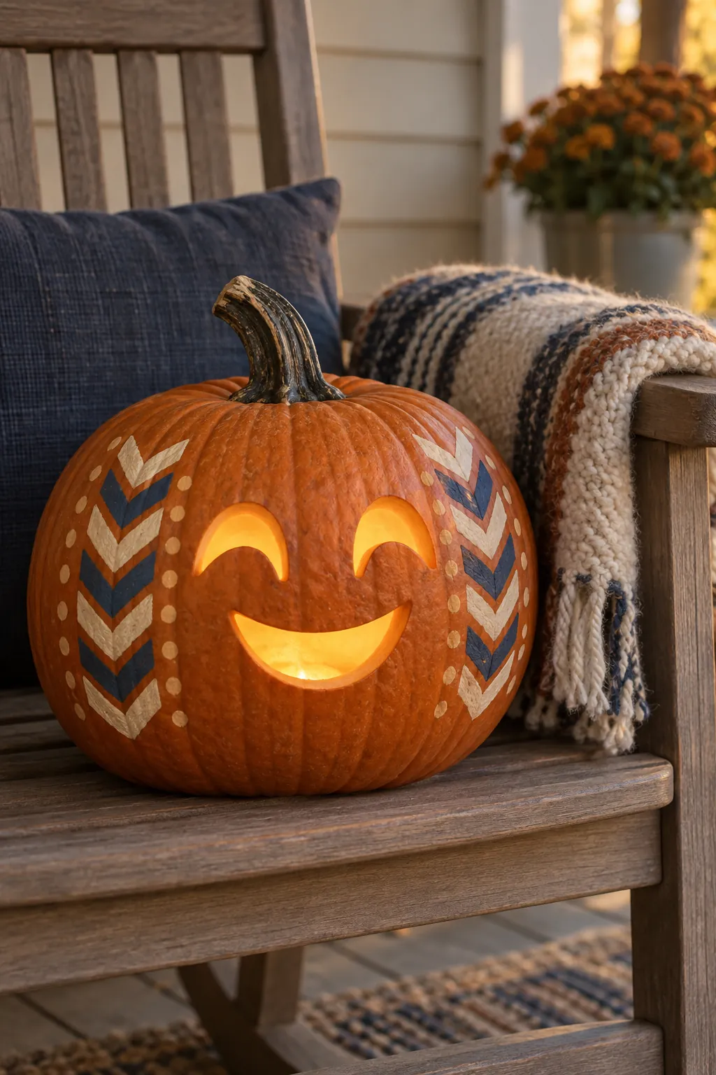 Cozy Sweater Pumpkin cute pumpkin carving idea
