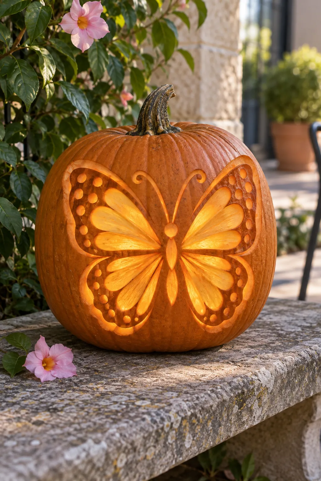 Butterfly Wings cute pumpkin carving idea