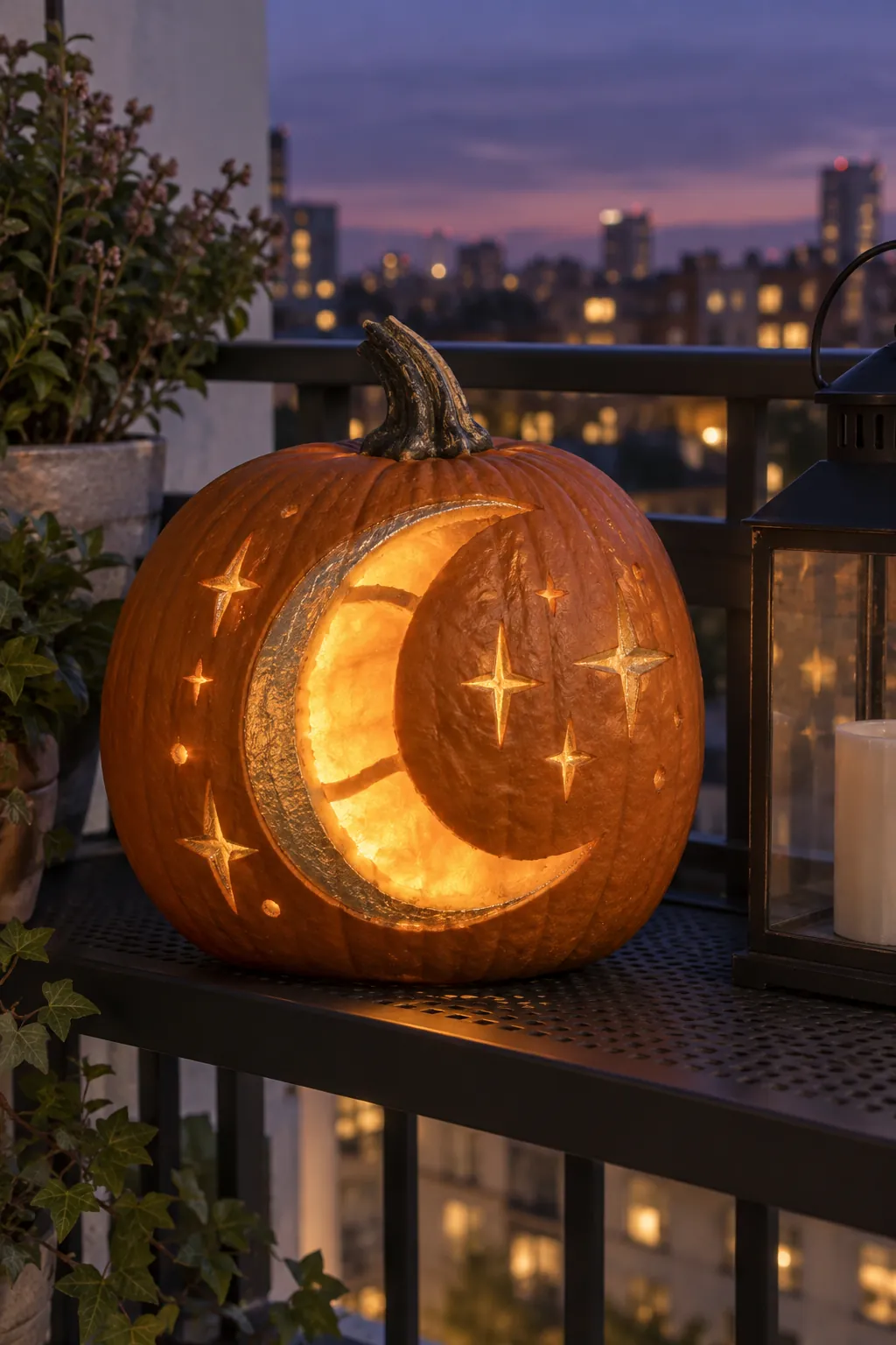 Shimmering Crescent Moon girly pumpkin carving idea