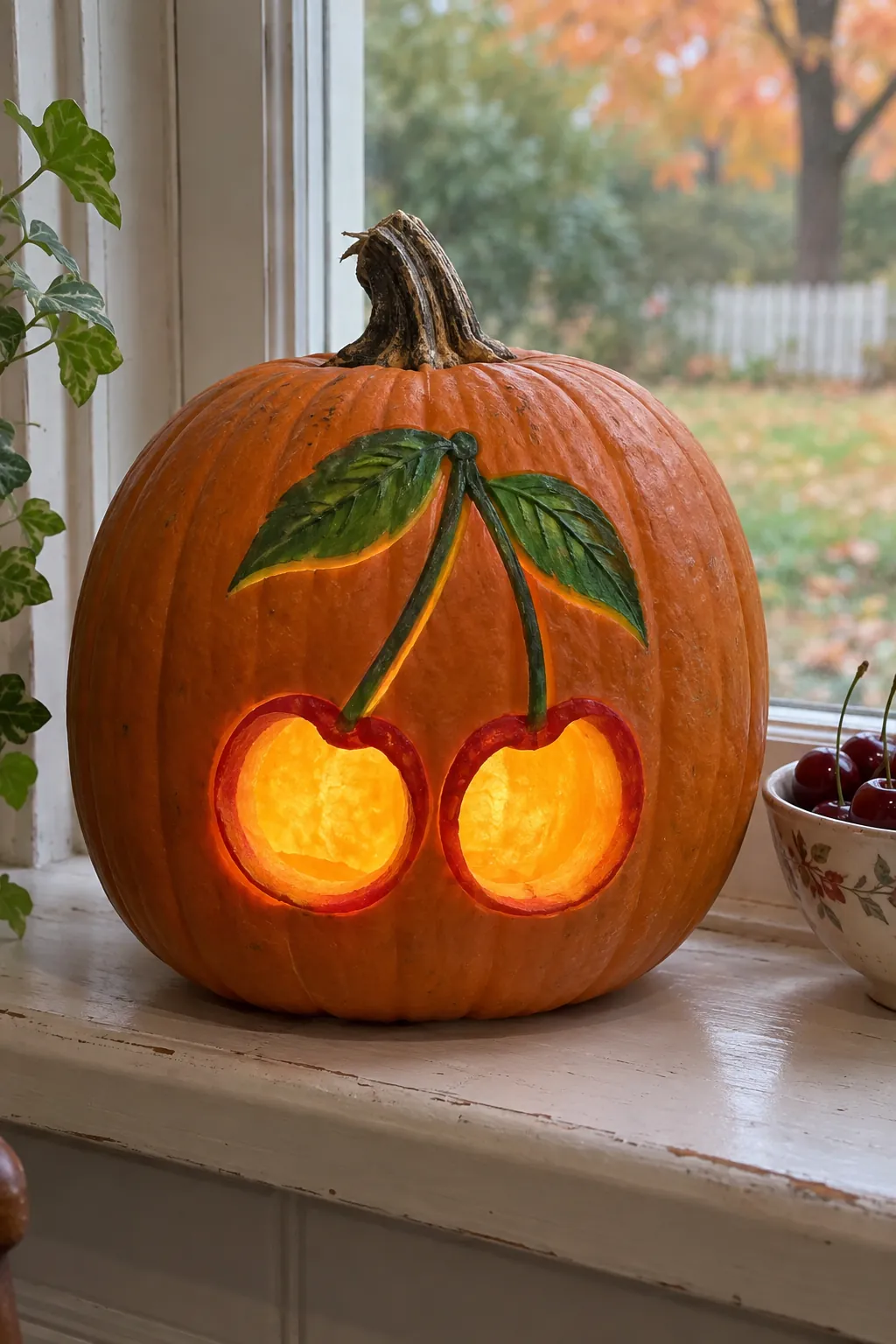 Cherry Pair Cutouts girly pumpkin carving idea