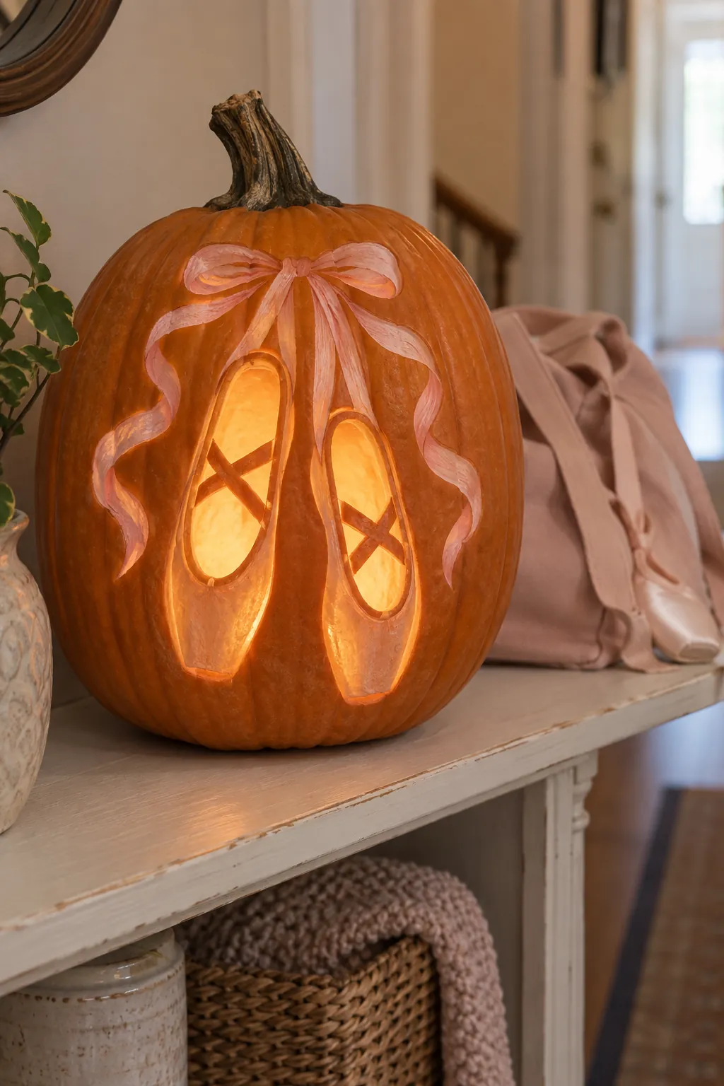 Ballet Slipper Shape girly pumpkin carving idea