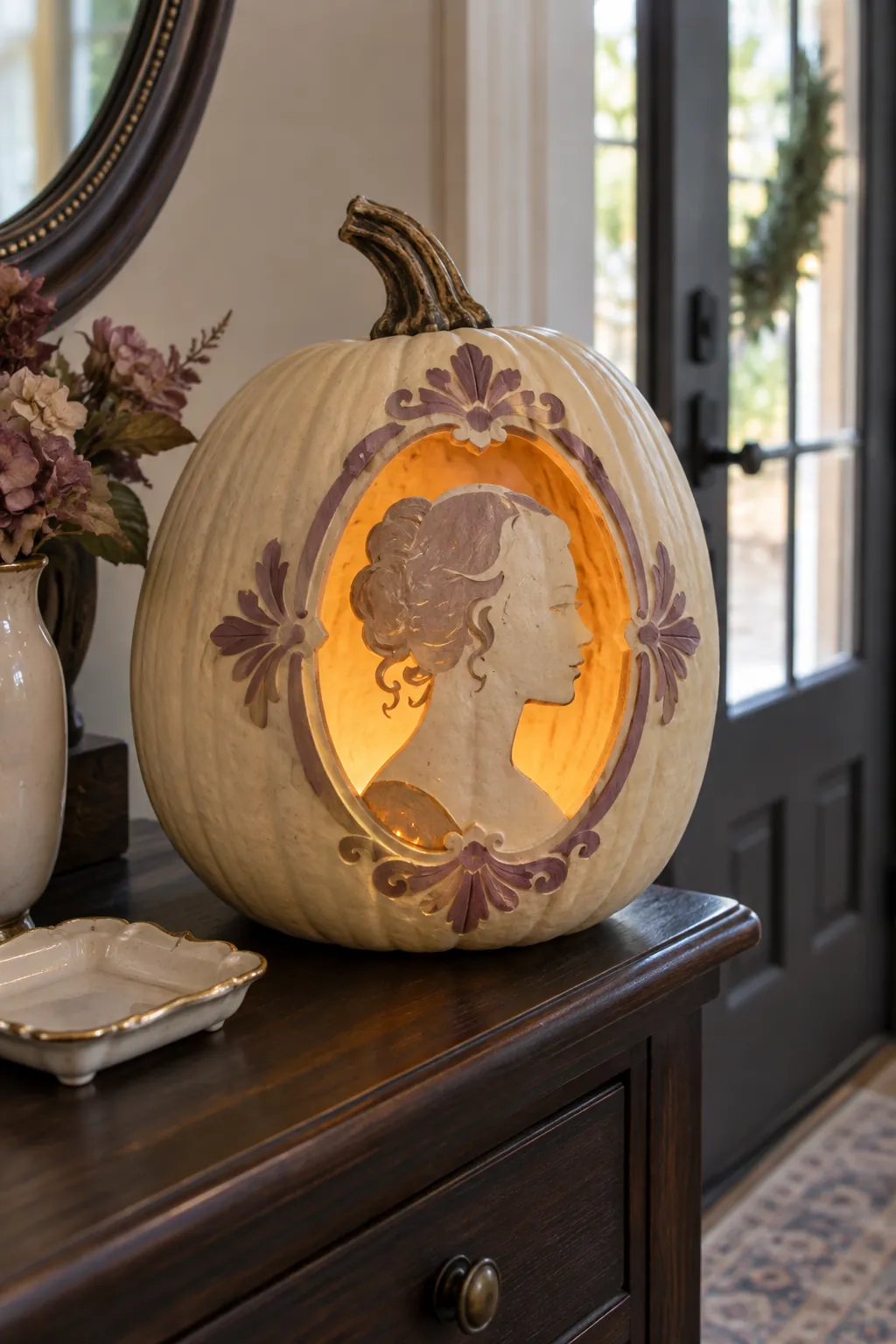 Cameo Profile Window girly pumpkin carving idea