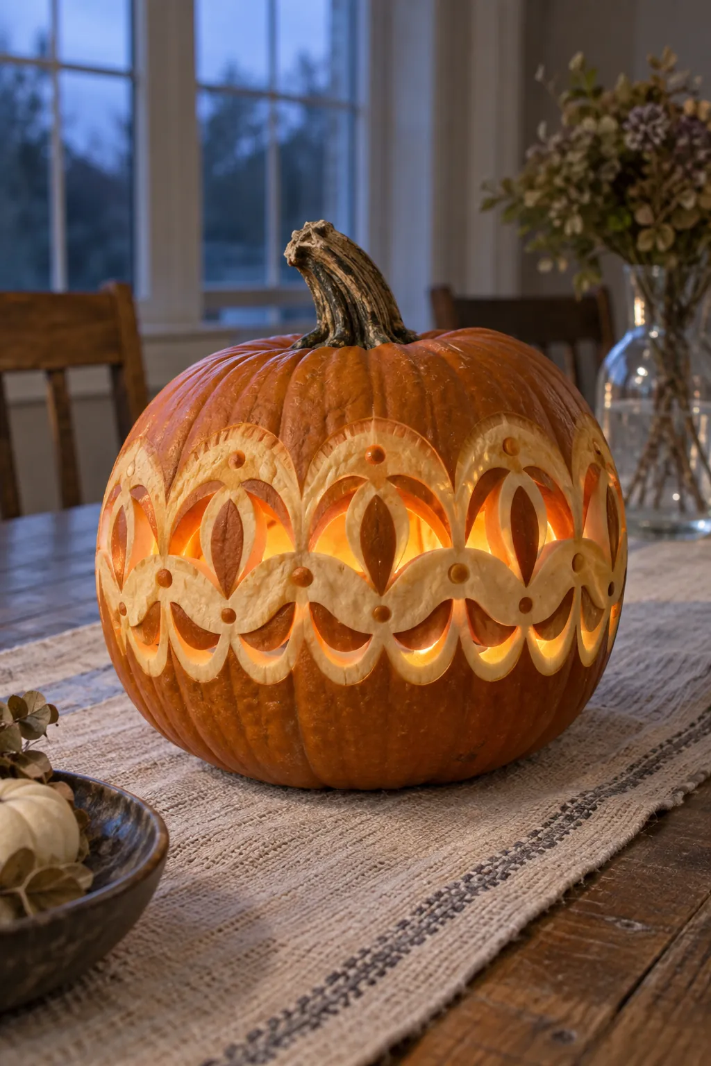 Lace Edge Lantern girly pumpkin carving idea