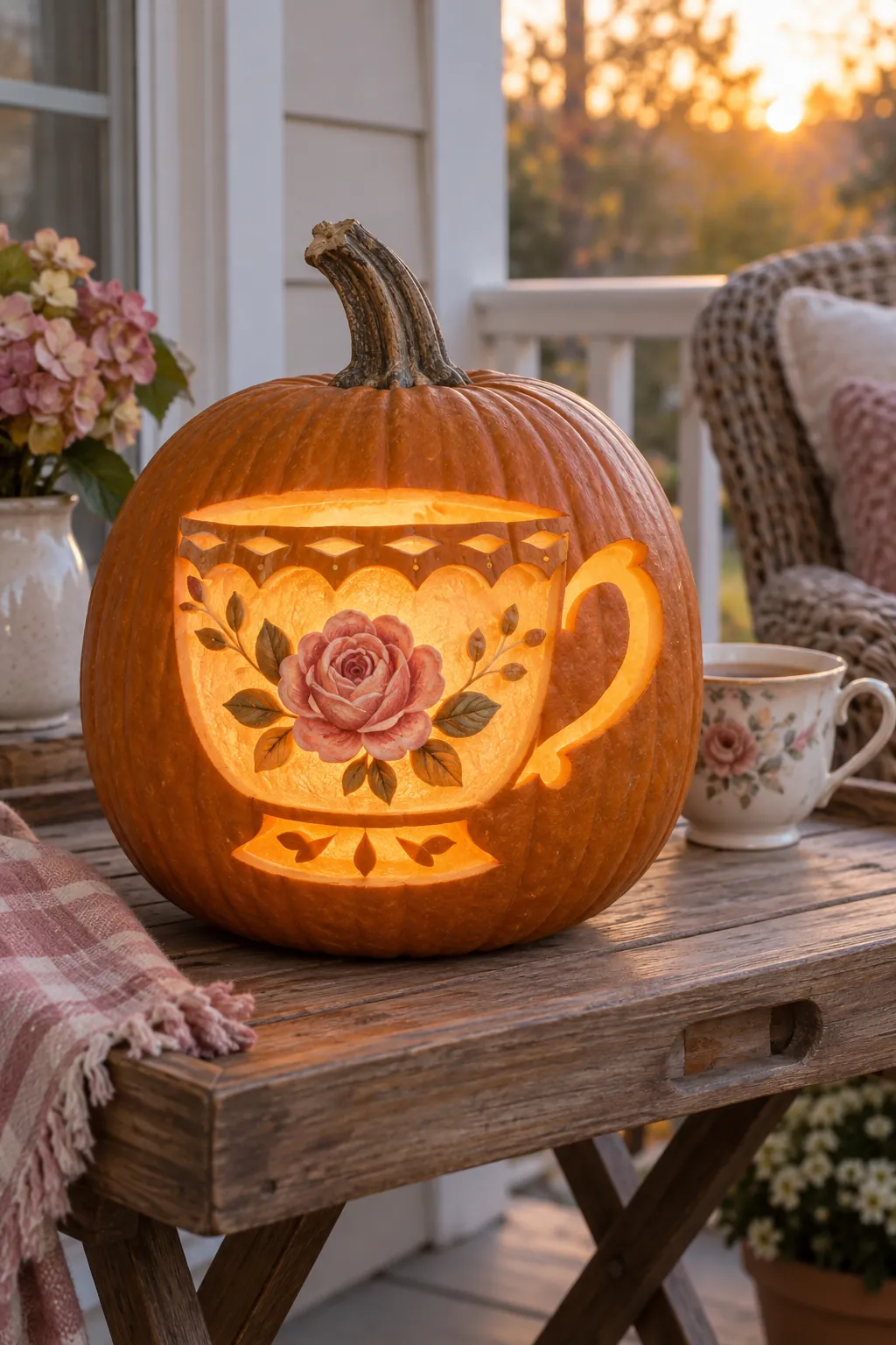 Teacup Window girly pumpkin carving idea