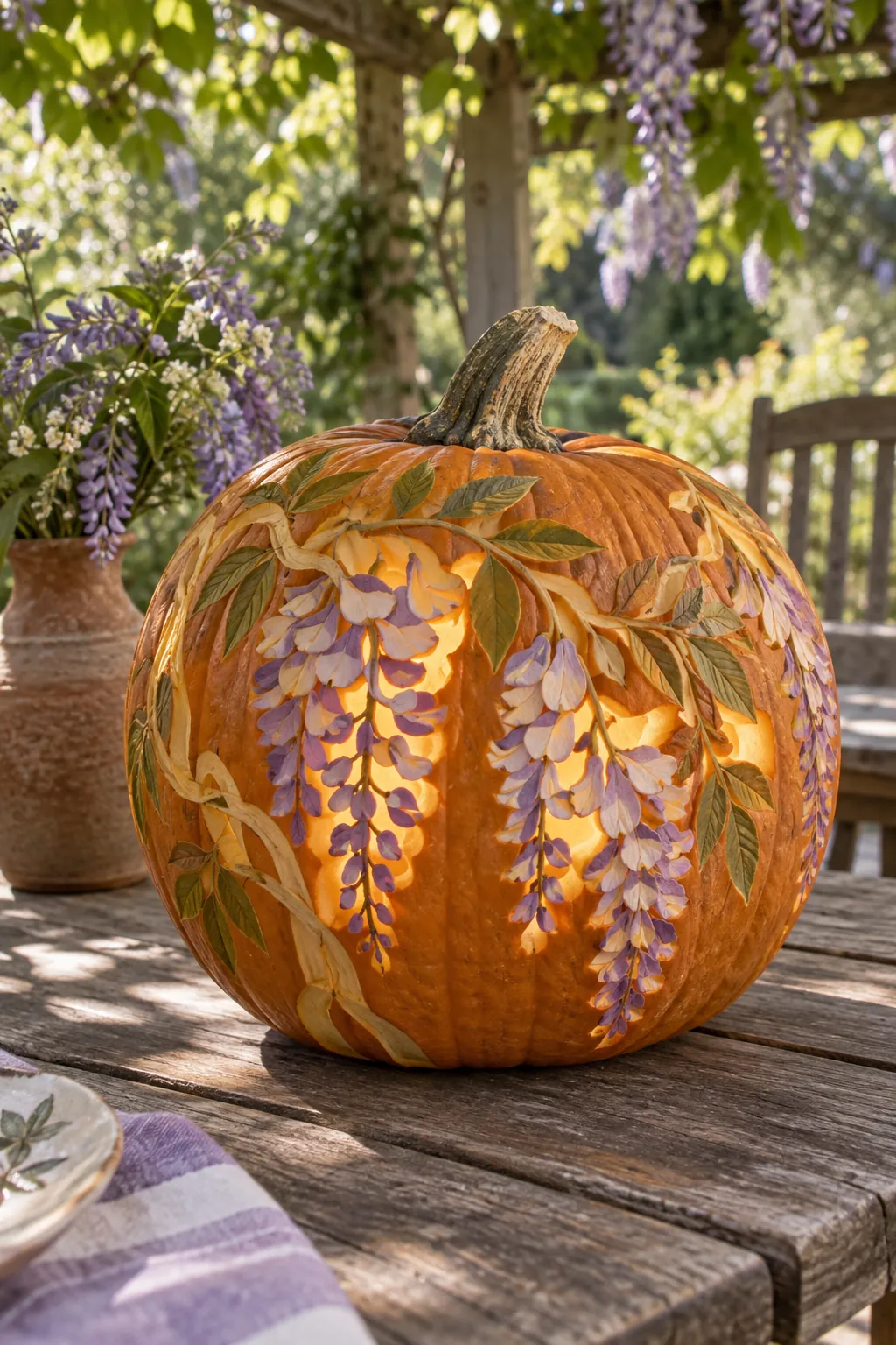 Wisteria Vine girly pumpkin carving idea