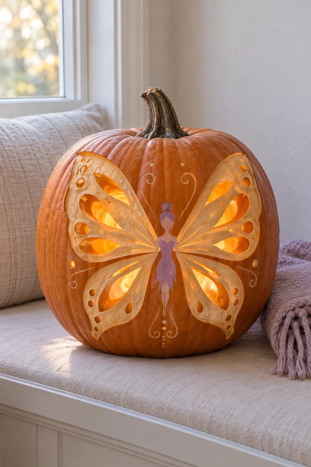 Fairy Wings girly pumpkin carving idea