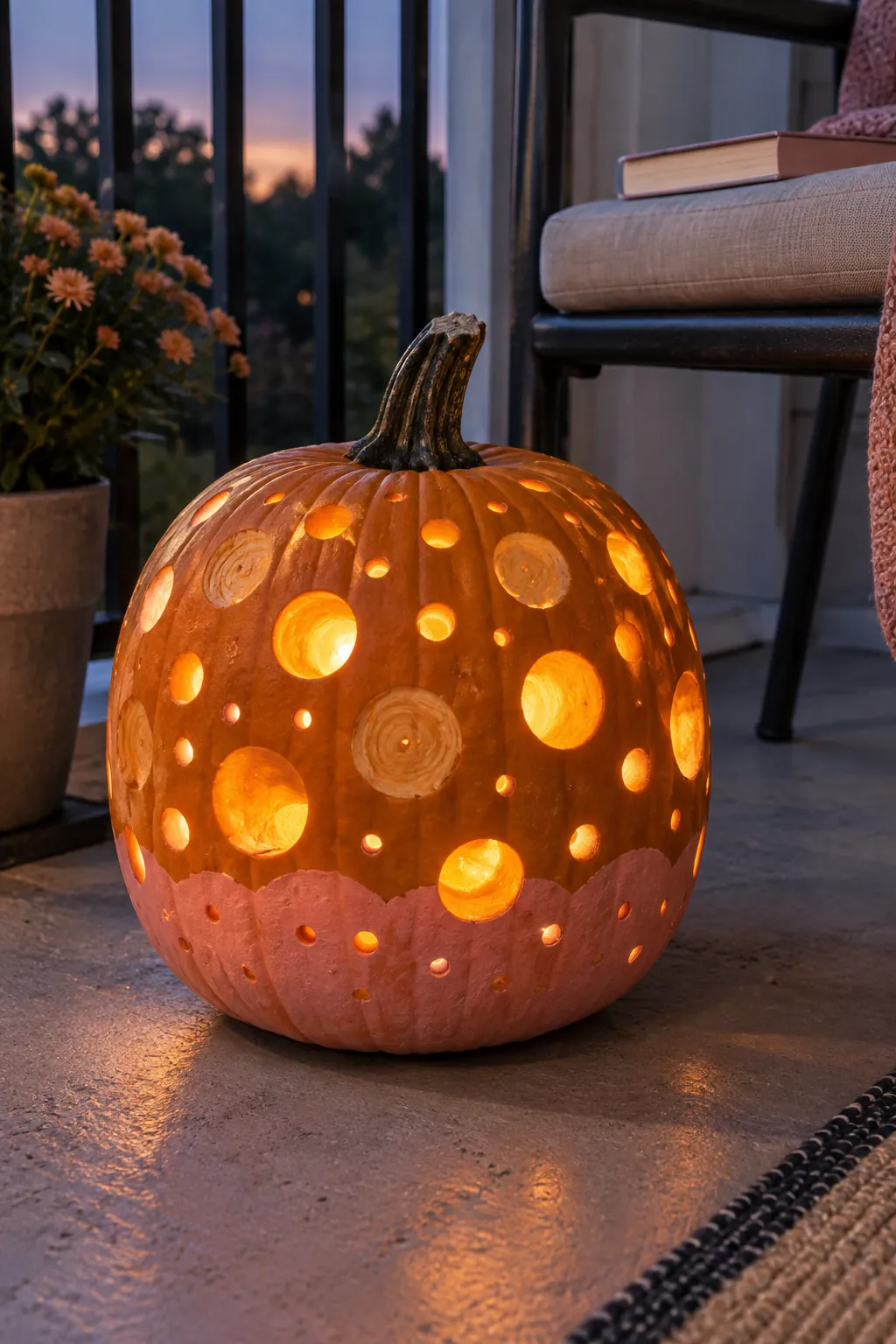 Polka Dot Glow girly pumpkin carving idea