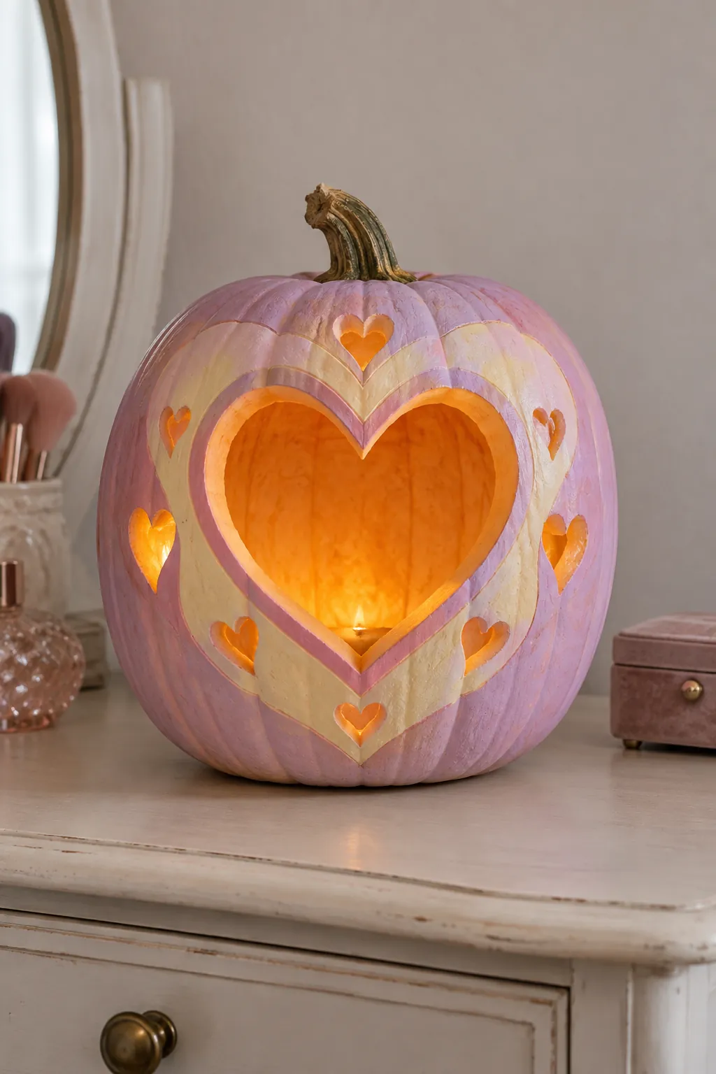 Candy Heart Window girly pumpkin carving idea