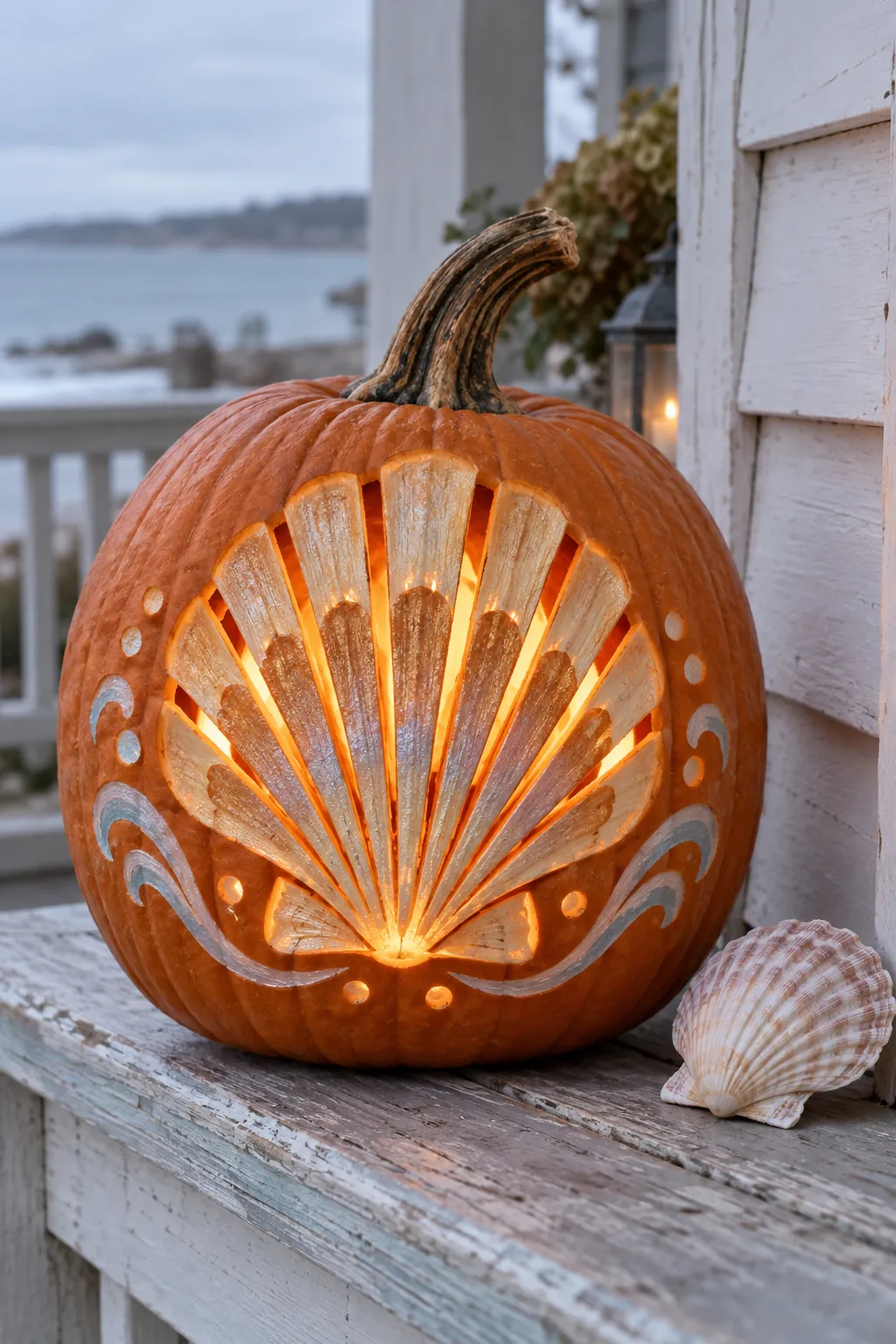 Scallop Shell girly pumpkin carving idea