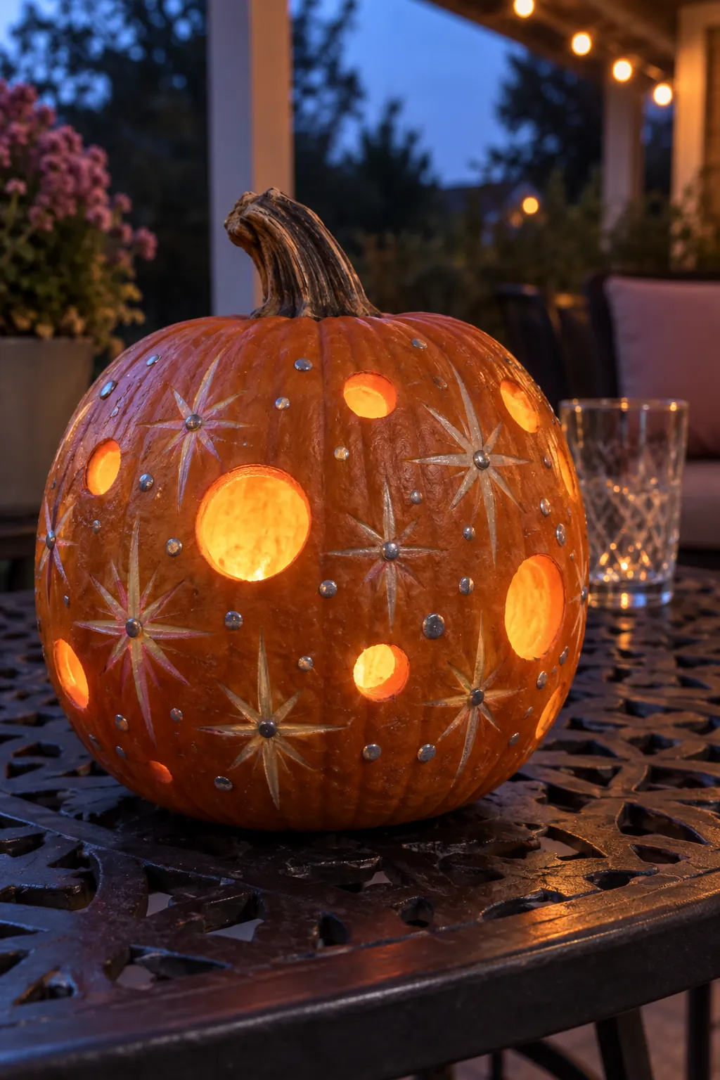 Disco Sparkle Dots girly pumpkin carving idea