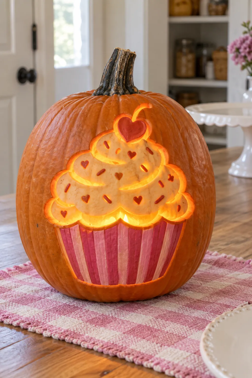 Cupcake Silhouette girly pumpkin carving idea