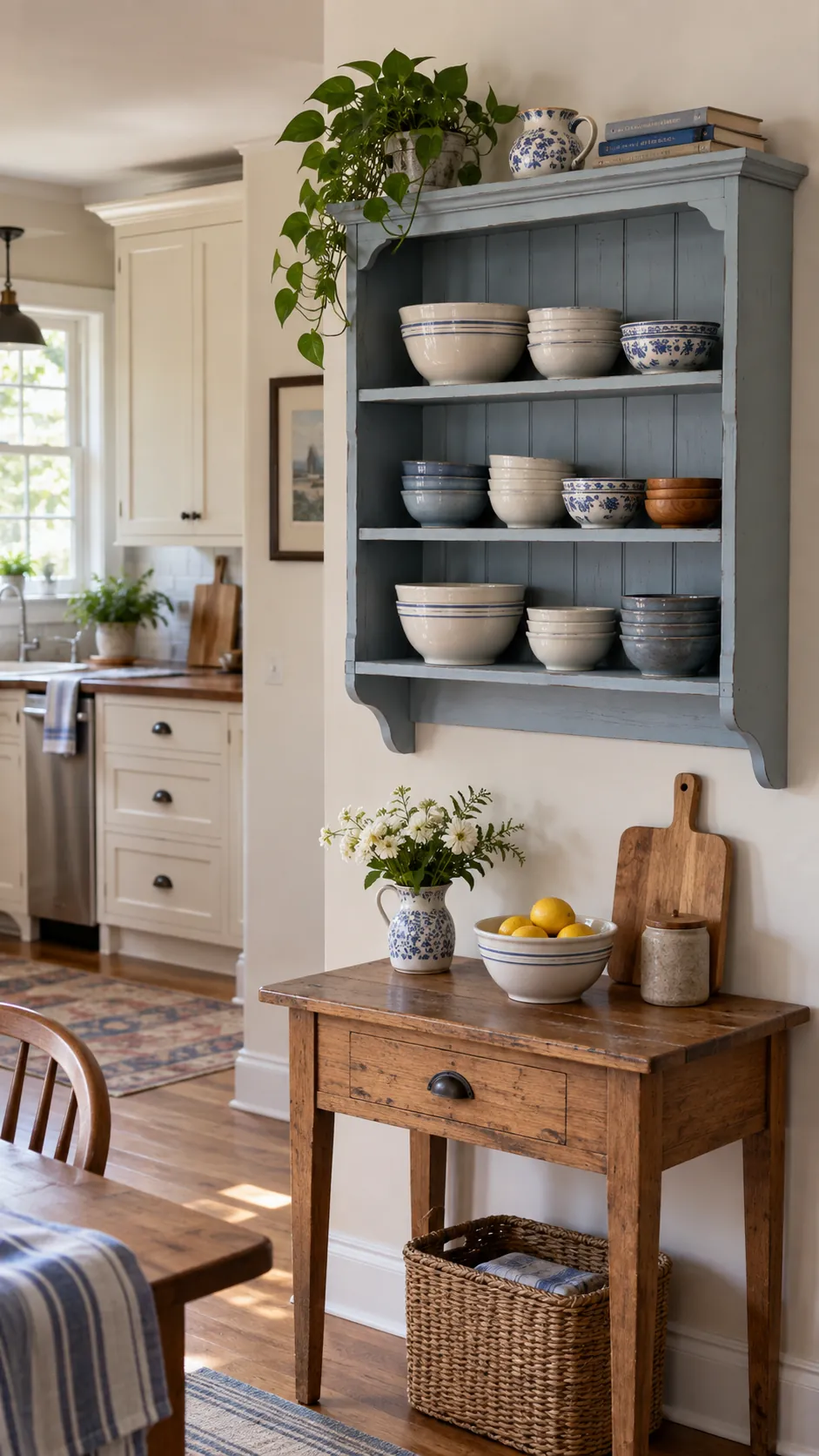 Painted Wall Hutch in a country kitchen
