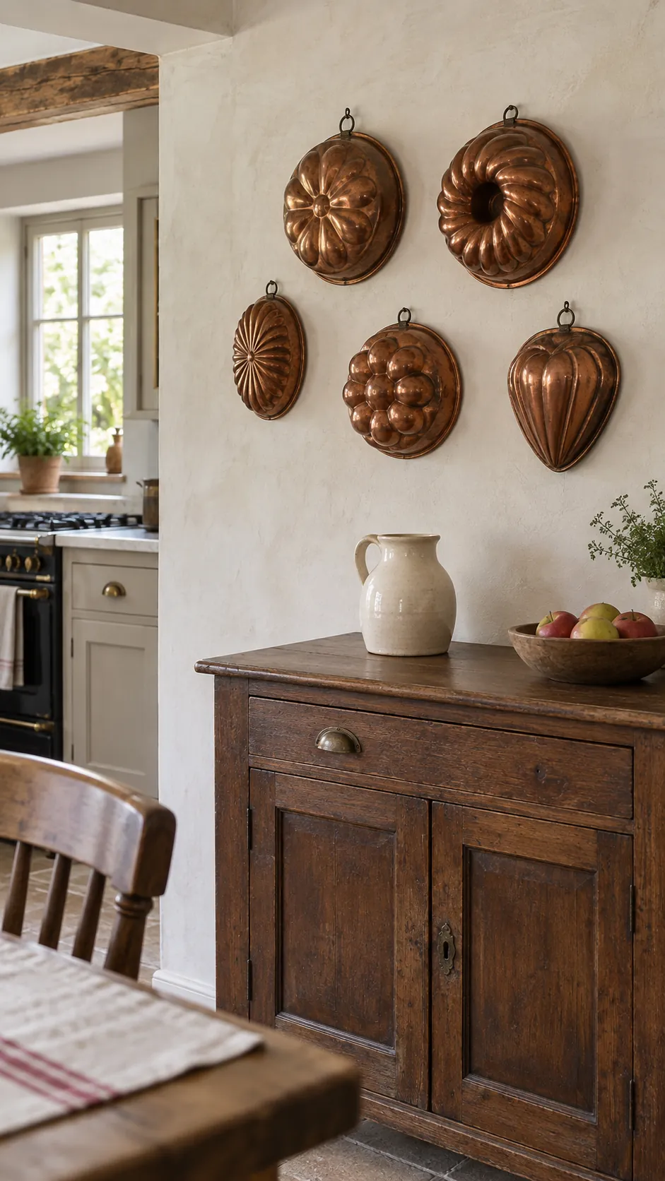 Copper Mold Collection in a country kitchen