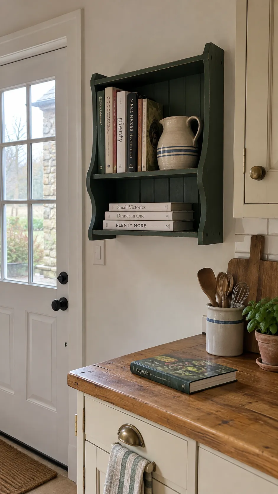 Schoolhouse Wall Shelf in a country kitchen
