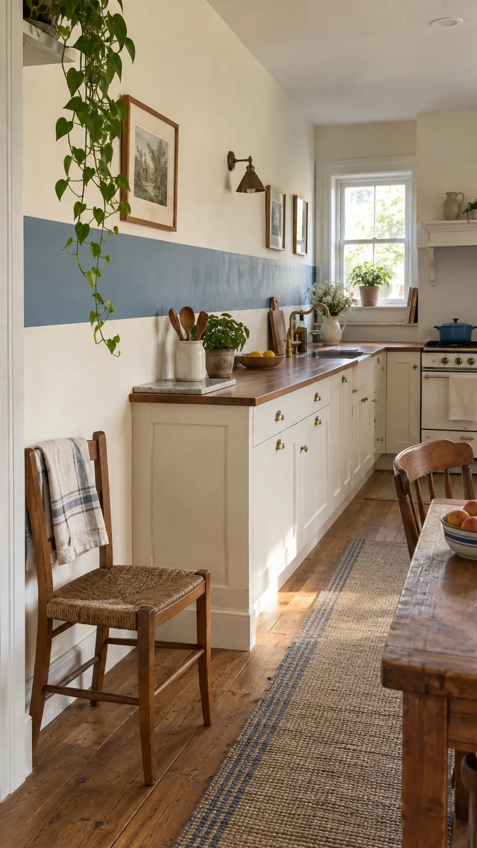 Narrow Painted Stripe in a country kitchen