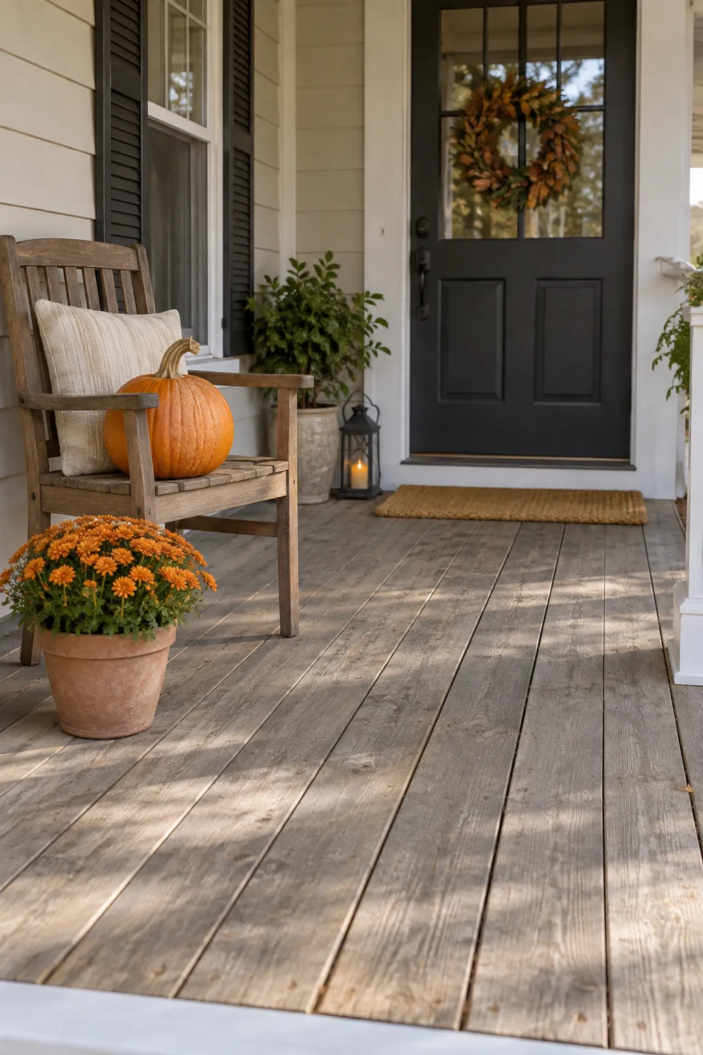 Move Furniture Before Buying Props example for budget fall porch decorating
