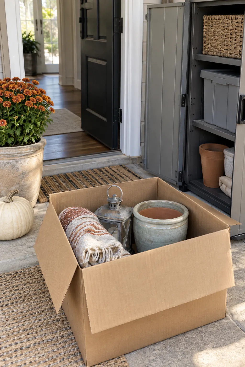 Set a Spending Rule and Store the Rest example for budget fall porch decorating