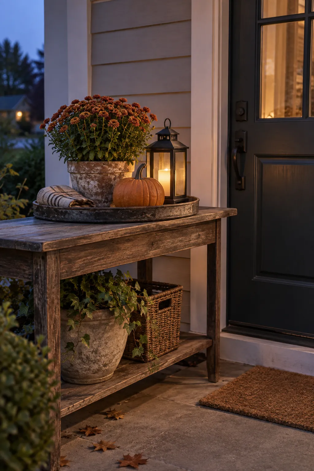Thrift the Pieces You Can Use Again example for budget fall porch decorating