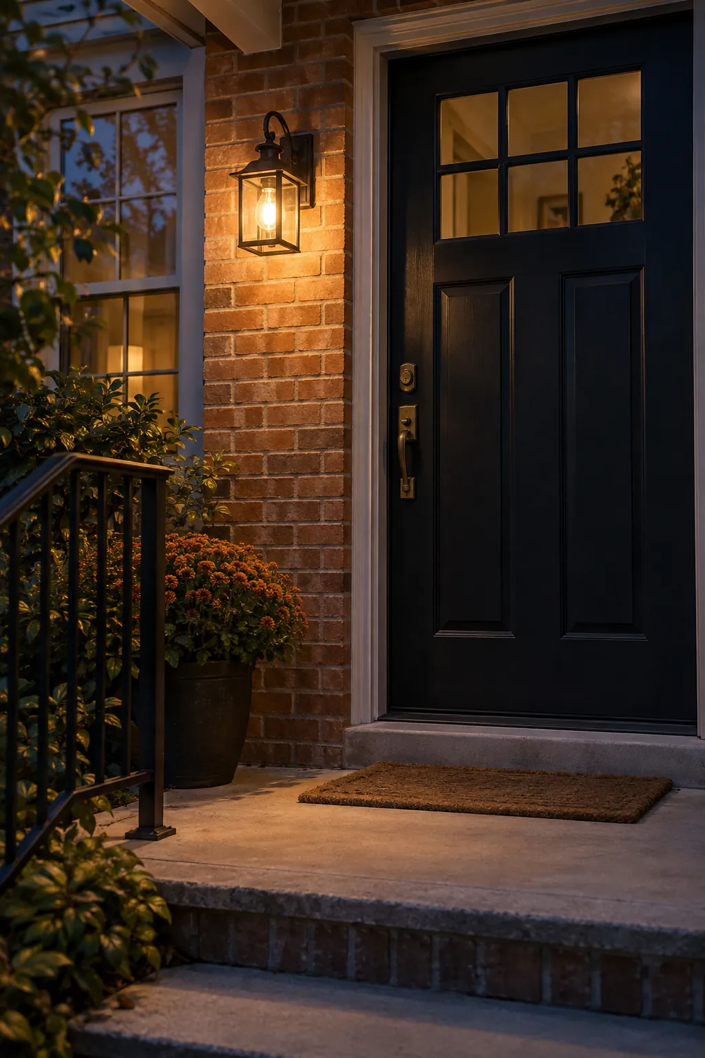 Warm Bulb in the Existing Sconce fall porch lighting example