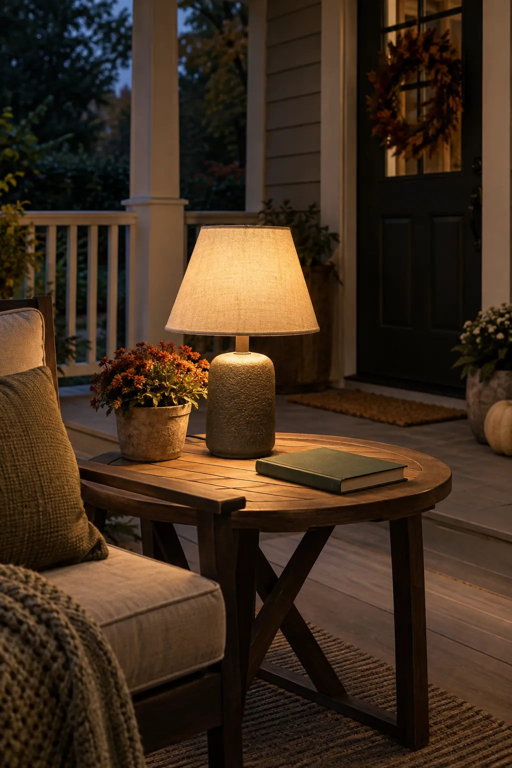 Table Lamp Made for Outdoor Use fall porch lighting example