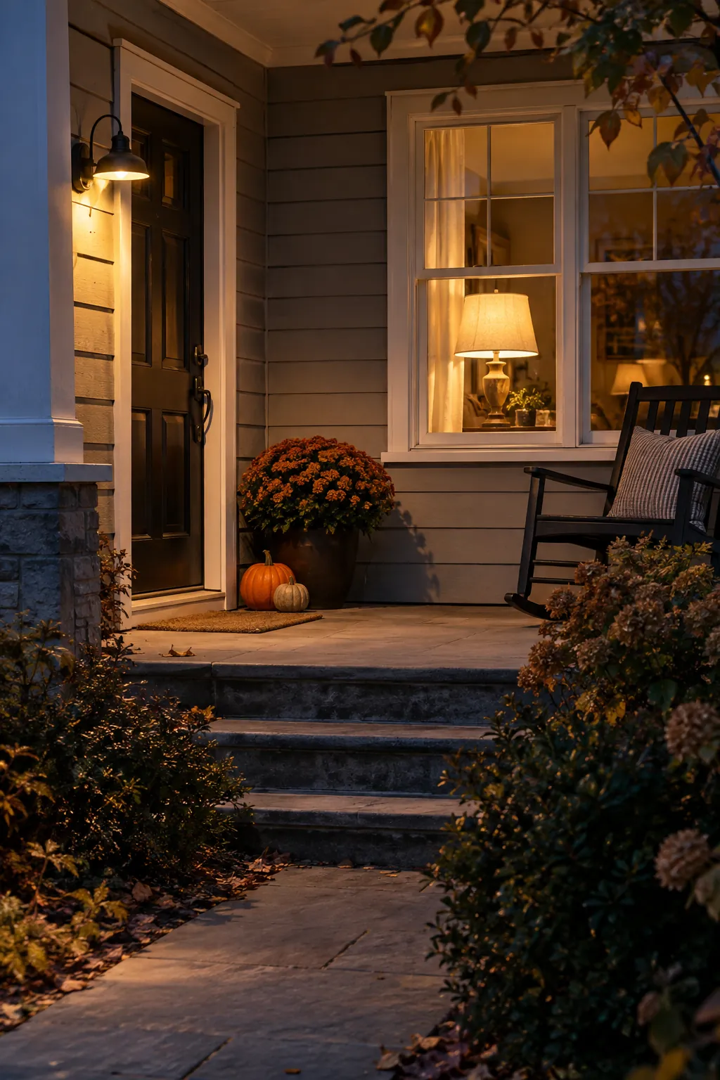 Window Glow From Inside fall porch lighting example