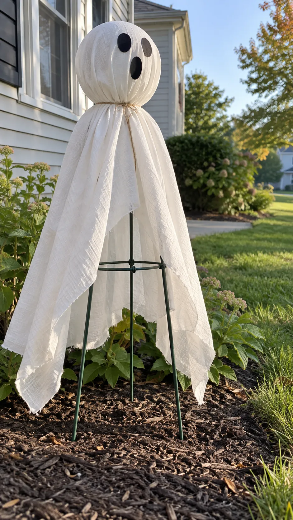 DIY fabric ghost wind control showing keep the head centered on a rigid support