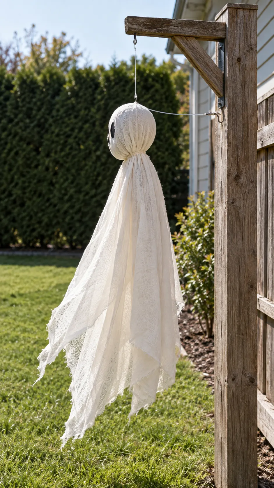 DIY fabric ghost wind control showing add a soft tether that stops full rotation