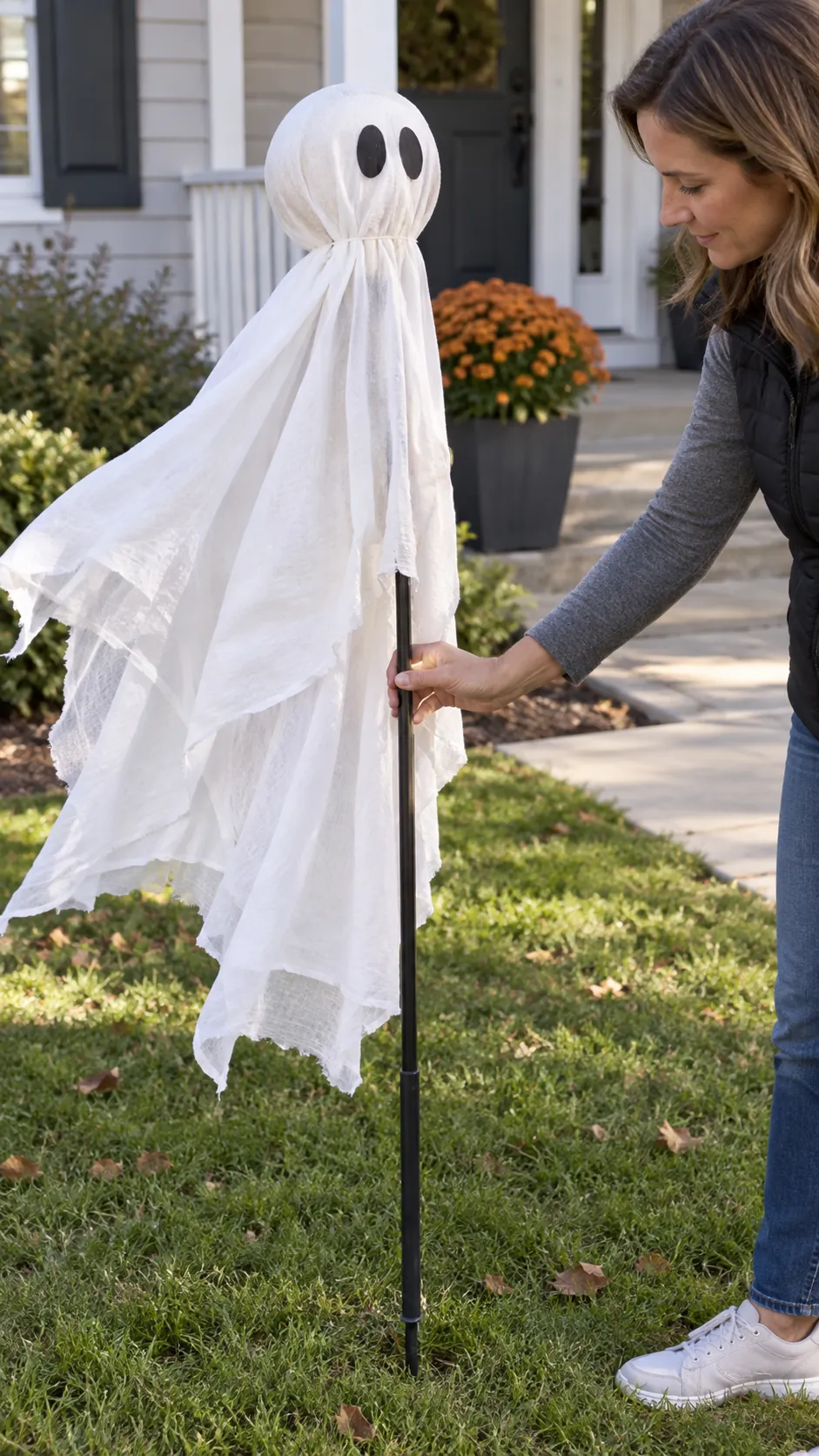DIY fabric ghost wind control showing run a wind check and take displays down early