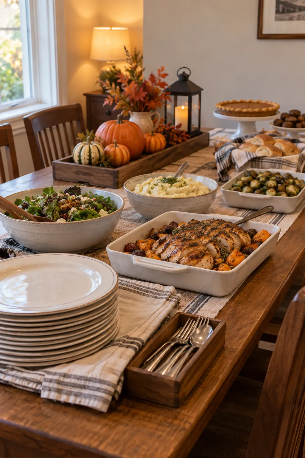 Compact Halloween centerpiece ideas on a practical party buffet