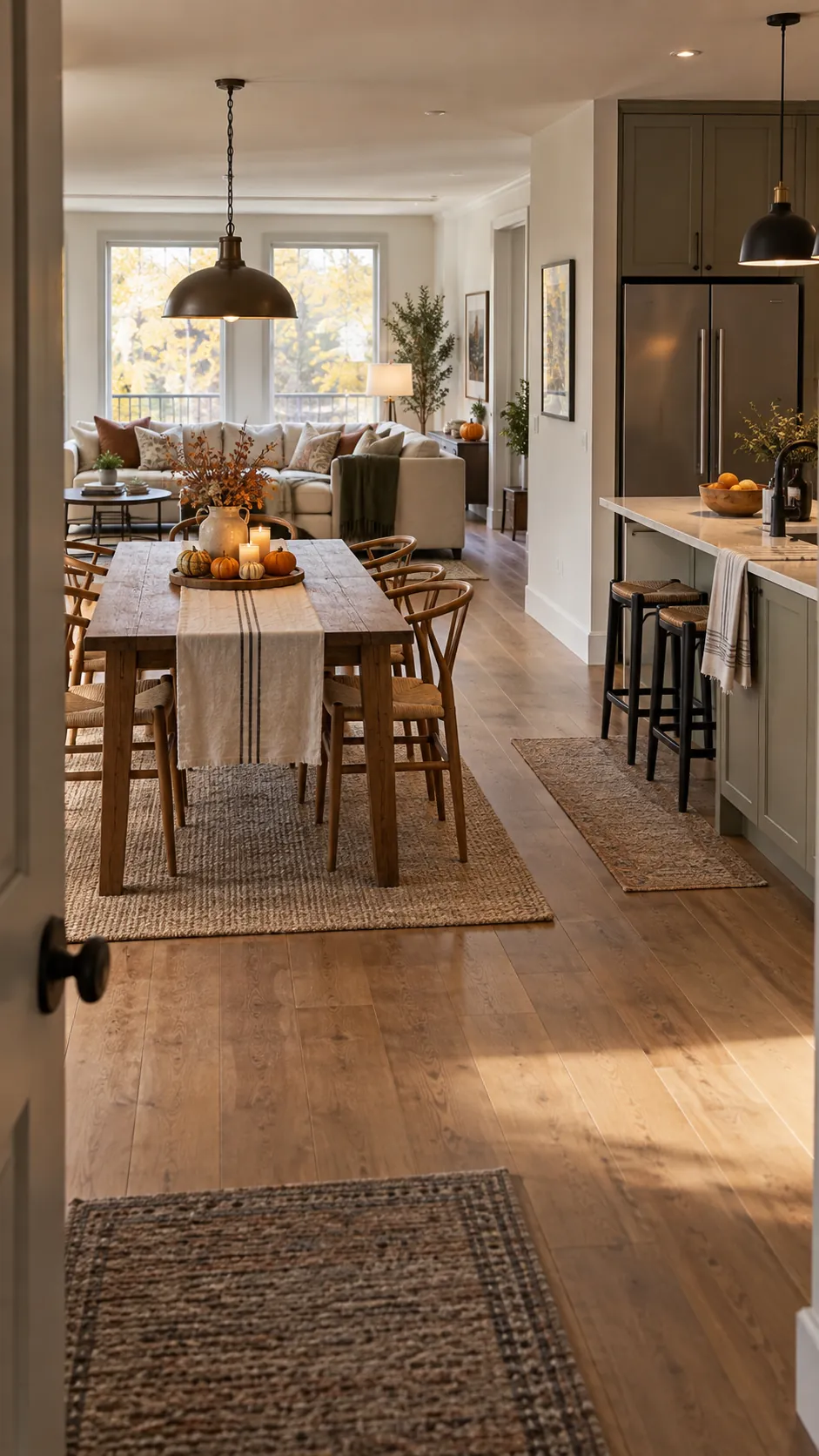 Choose the view that matters first in an open plan Halloween home