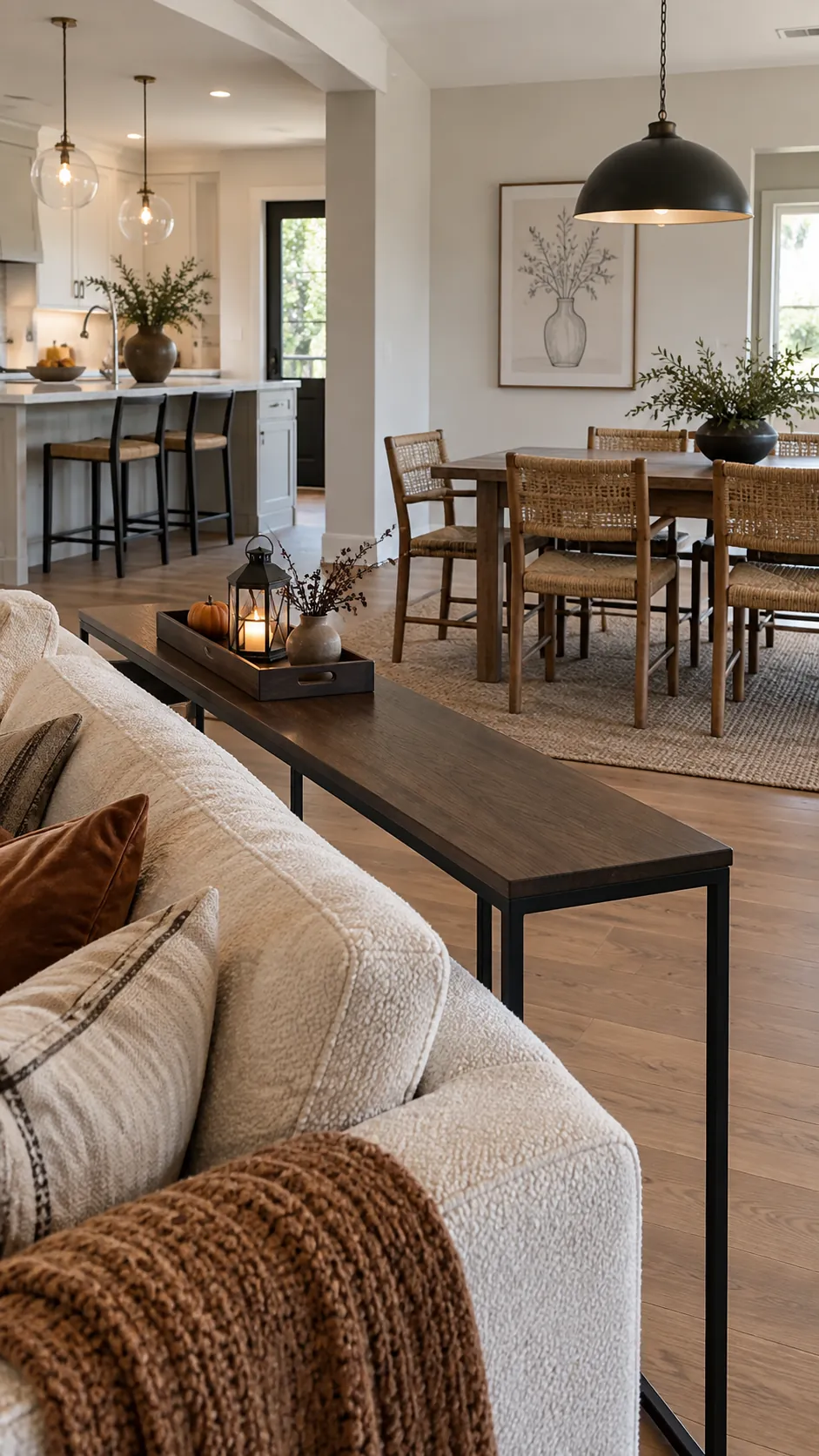 Use a room boundary rather than a room full of props in an open plan Halloween home