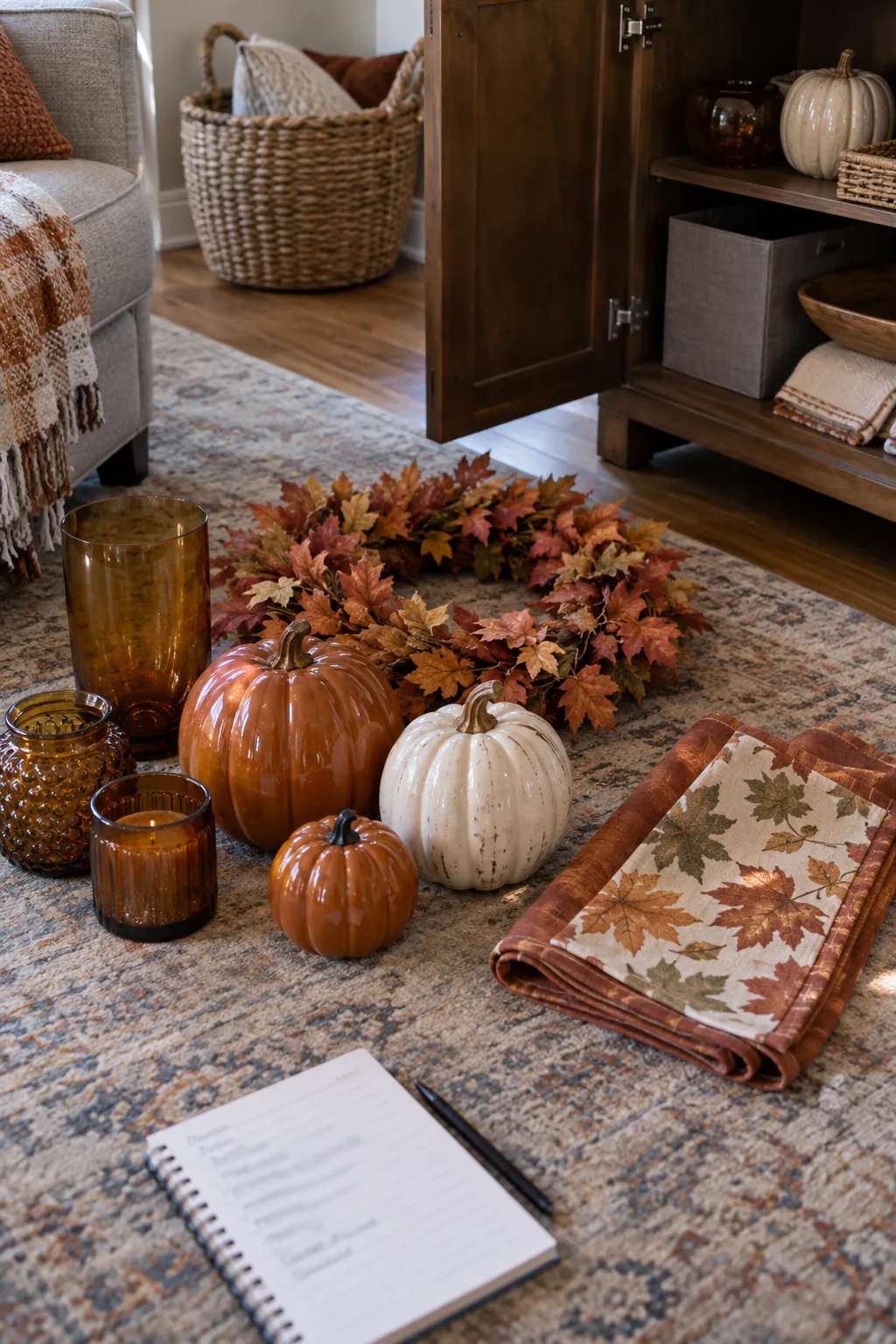 Choose a Fall Base That Stays Put to reuse autumn decorations for Halloween