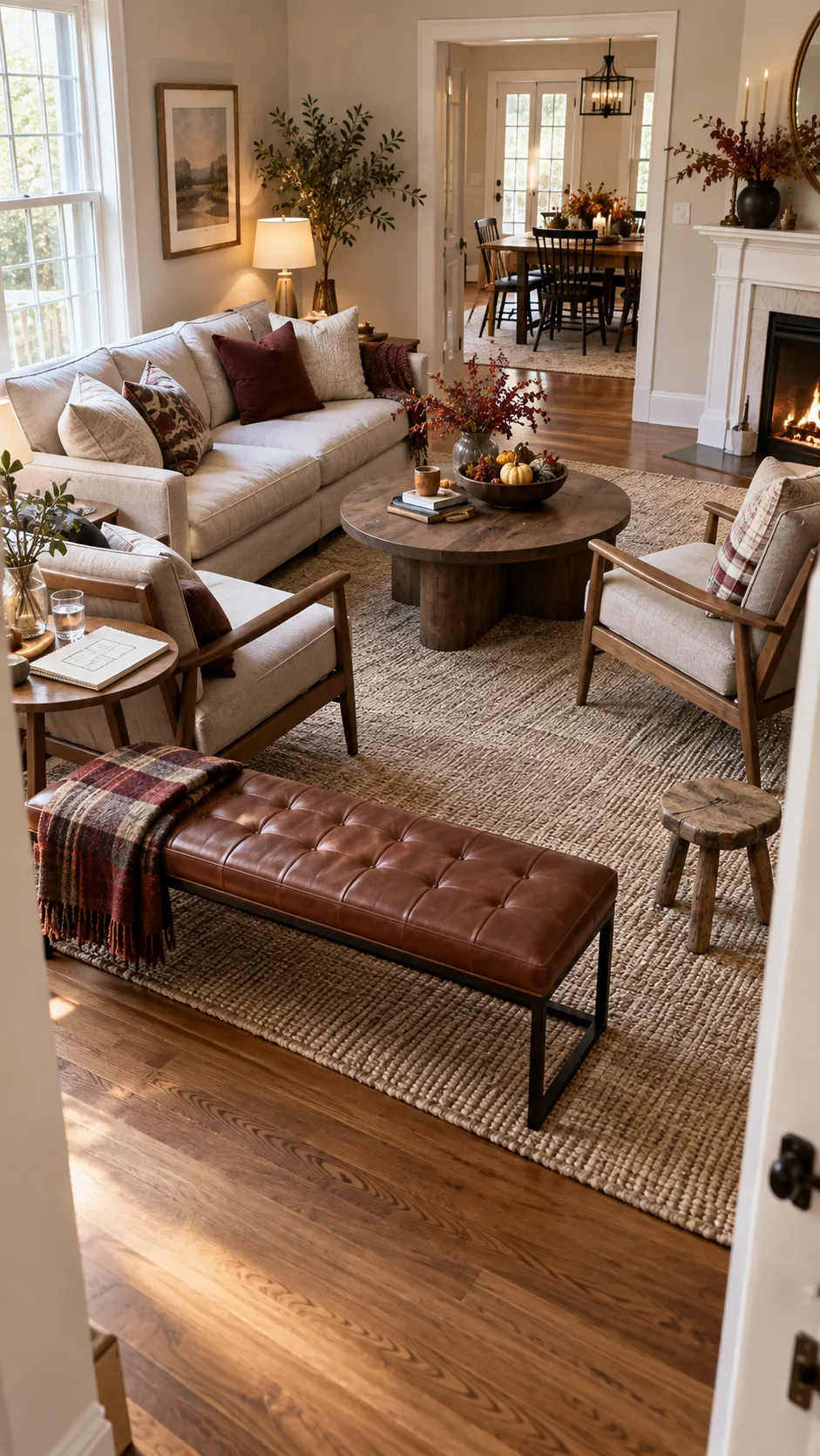 Thanksgiving living room with count real seats