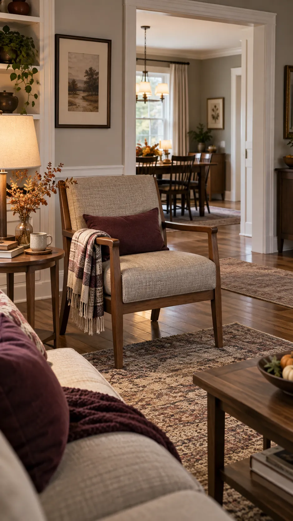Thanksgiving living room with easy access chair
