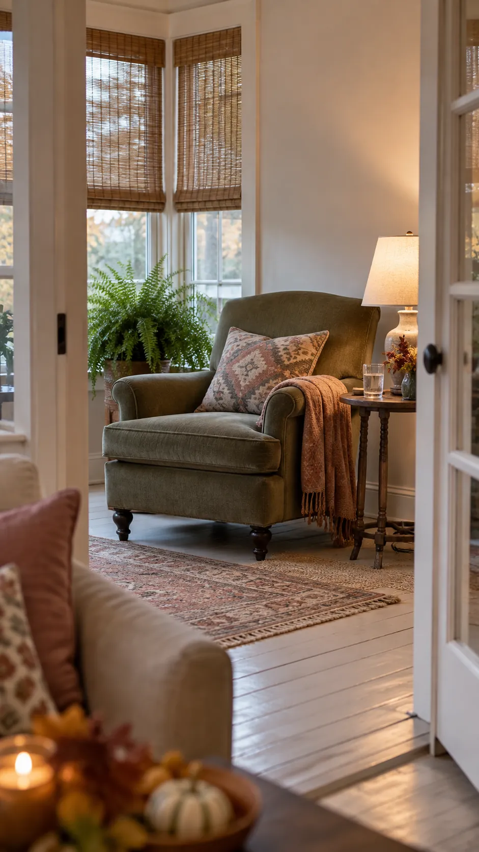 Thanksgiving living room with quiet chair