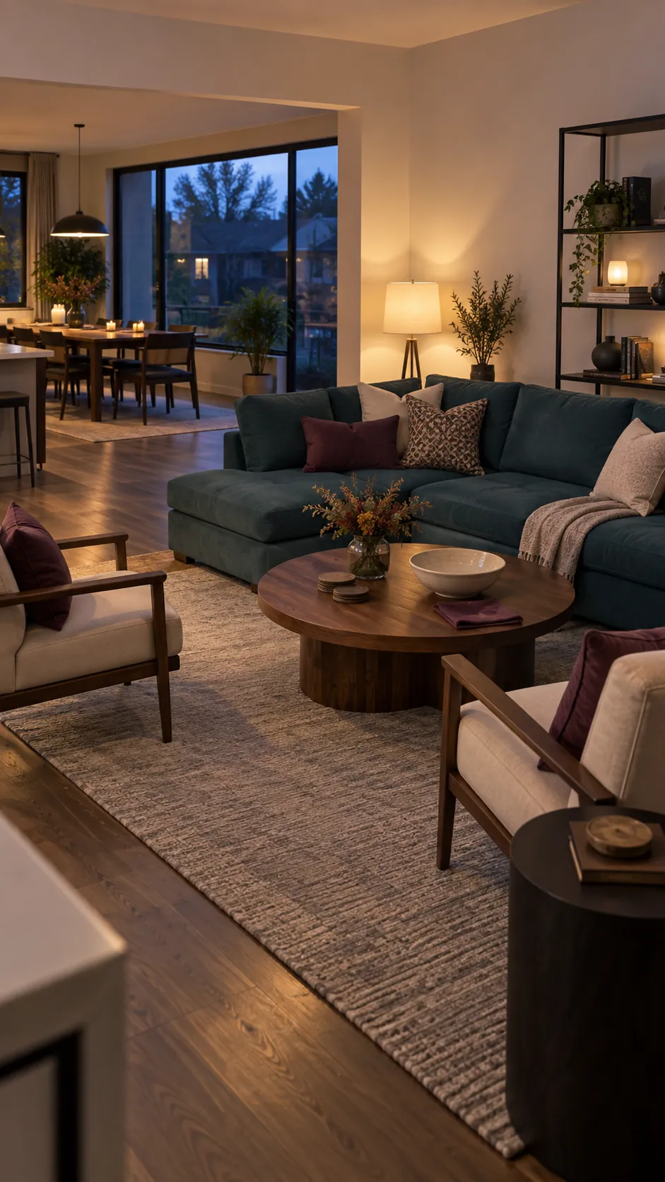 Thanksgiving living room with post meal reset
