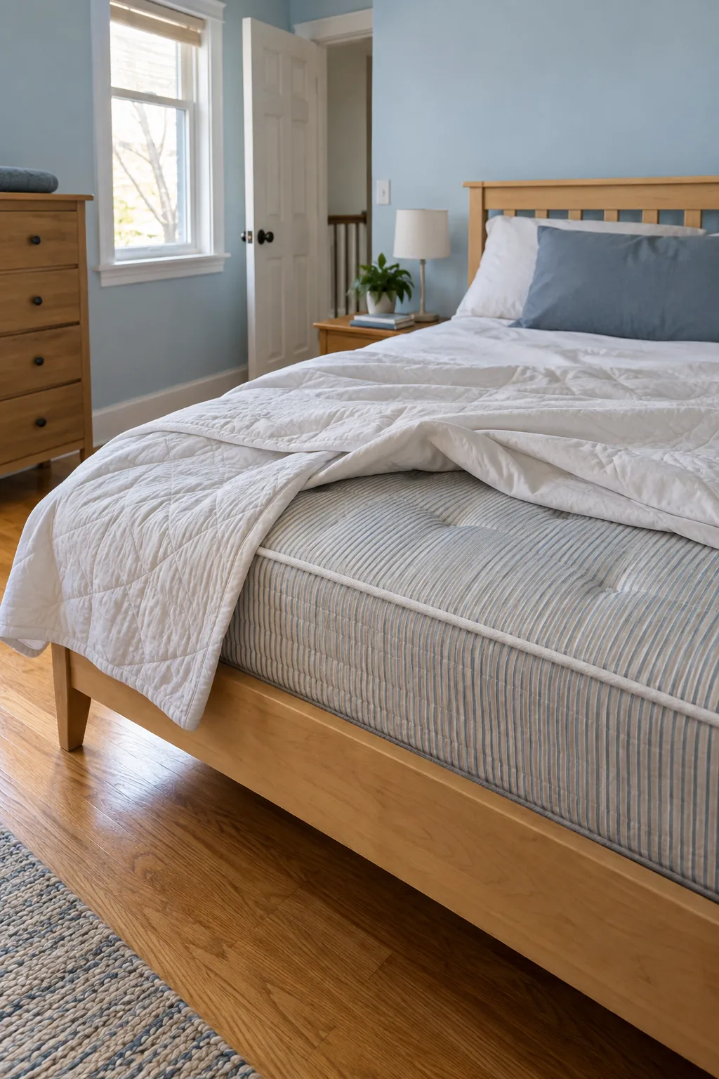 Comfortable guest bed ready for a Thanksgiving weekend stay