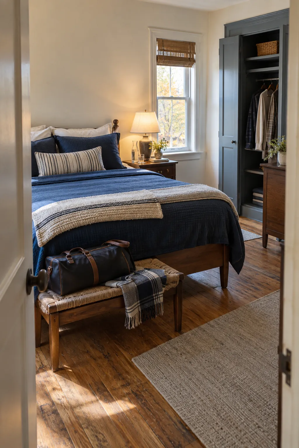 Thanksgiving guest bedroom prepared for visiting relatives all weekend