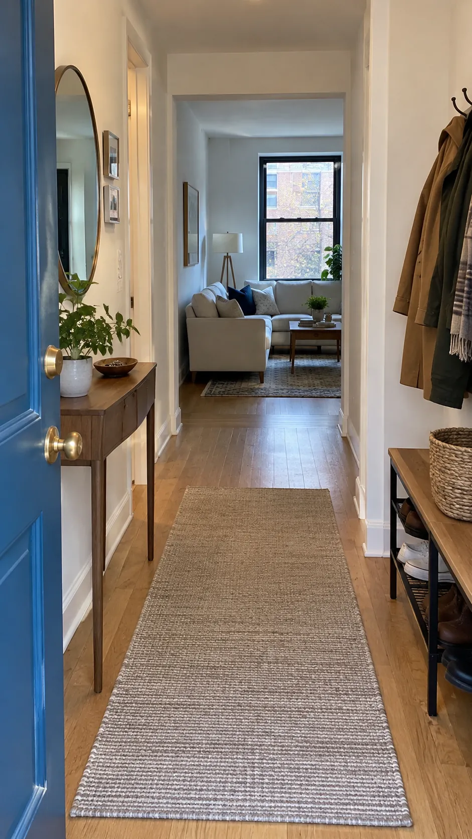 Clear the First Few Steps in a practical Thanksgiving entryway