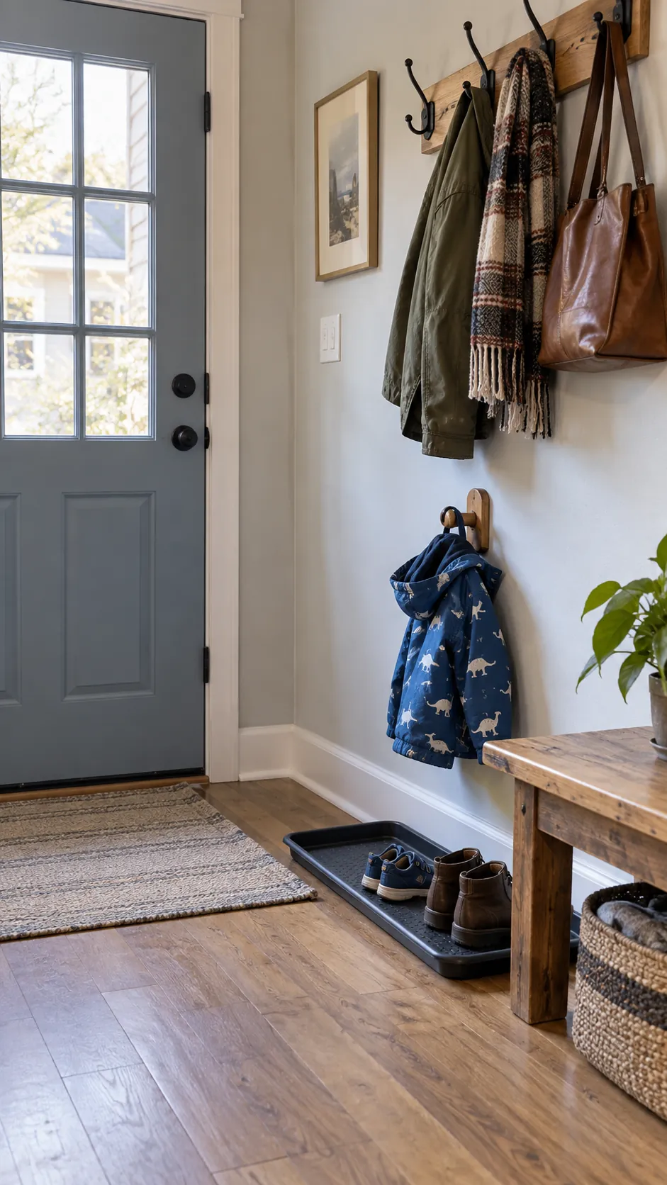 Give Children a Lower Hook in a practical Thanksgiving entryway